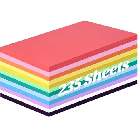 3 otters 235 Sheets Construction Paper, Heavy Duty Craft Paper Colored Art Cardstock 12 Colors for Classroom DIY Crafts Card Making Scrapbook Back to School Supplies, 8.5” x 11” Cover