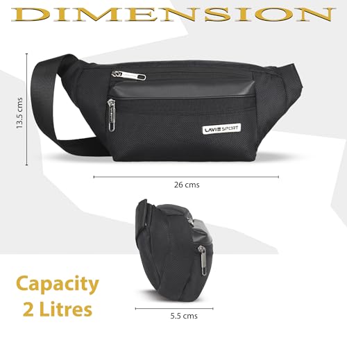 Image of Lavie Sport Alps Fanny Pack Bag | Travel Pouch with Crossbody Strap | Hiking Travel Camping Running Sports with Adjustable Strap |Unisex Fashion Waist Bag for Men & Women