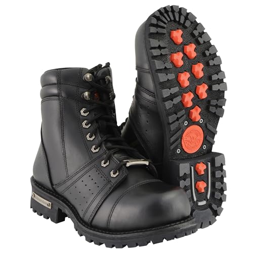 Milwaukee Leather Men's Lace to Toe Boot Round Black - MBM90002