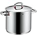 WMF Premium One Gemüse- Suppentopf Induktion 24cm, Metalldeckel mit Dampföffnung, Kochtopf groß 8,8l, Cromargan Edelstahl poliert, Innenskalierung