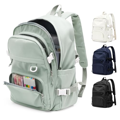 pectodox Mochila Mujer Instituto Juveniles Universidad, Impermeable Mochilas Escolares Adolescentes Hombre, Mochila con Compartimento para Portátil, Mochilas Casual School Backpack,Verde