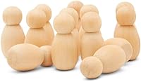 Vista 8 de Muñecas de madera con forma de papá grande de 3.5 pulgadas, paquete de 25 muñecas de madera para jugar, figuras de madera de abedul fuerte, sin