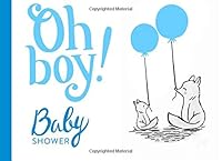 Oh Boy! Baby Shower Guest Book : Wolf,Pup,Blue,with Gift Log,Tracker,Record, Keepsake,Memory,Write Predictions and Advise, Space for Picture 1727877608 Book Cover