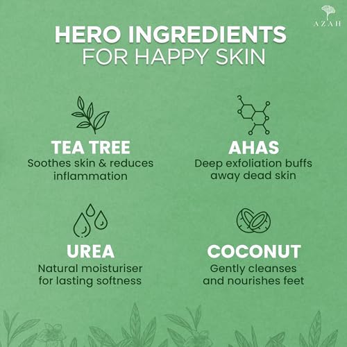 Image of Azah Foot Mask Peeling Feet Mask [Pair of 1] | Korean Foot Peel off Mask for Cracked Feet | Peeling and Exfoliating | Legs care at Home | Exfoliating Sheet for Home | Tea Tree Sheet