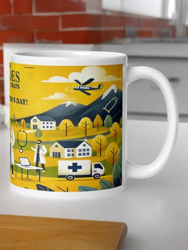 Image of Better Gift Flowers Doctor's Day Yellow Mug, Round Shaped Multicolor Themed Coffee Mugs, Mug for Gifting, Gifting Items for Family, Friends & Closed Ones