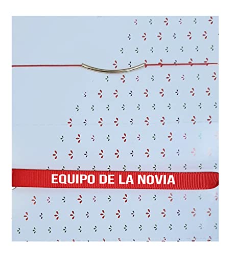 Pack de 10+1 Pulseras dobles para Despedida de Soltera en Español - Fiesta de despedida de soltera - Equipo de la Novia (Rojo)