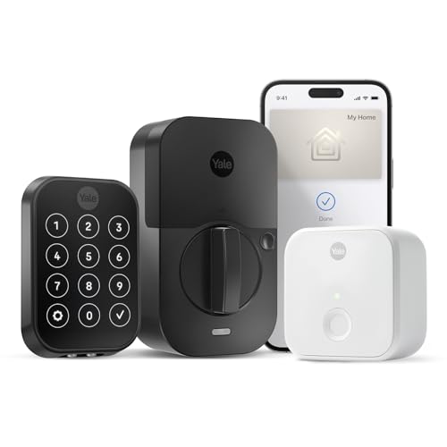 Image of Yale Assure Lock 2 Plus Apple Home Keys, Black Suede Keyless Entry Door Lock with Wi-Fi Connected Touchscreen Keypad for Code Entry, YRD450-N-CB1-BSP