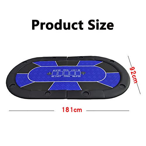 YQCXG 71,5 Zoll klappbarer Pokertisch, Casino Hold'em Poker Domino Kartenspieltisch für 4 Spieler, maximale Tragkraft beträgt 265 Pfund, für Campingpartys und Treffen mit Freunden zu Hau – Bild 6