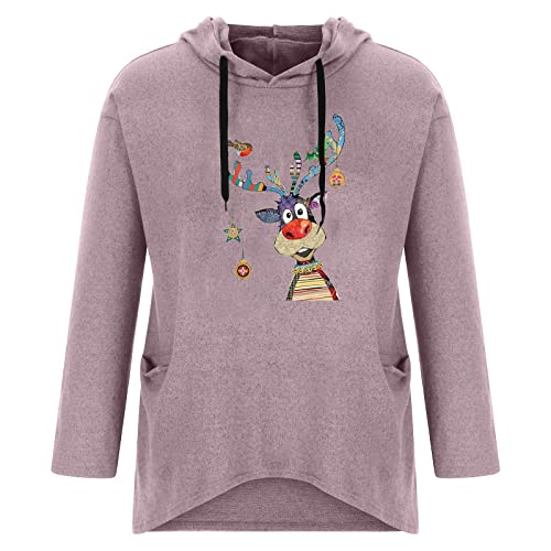 Moletom feminino com capuz e bolso canguru com cordão e estampa de leopardo, estampa xadrez e estamp