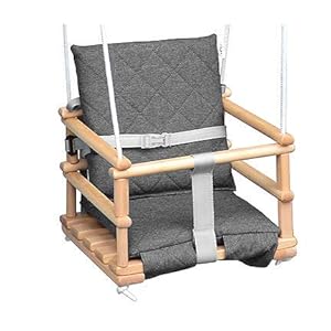 Kinderschommel, babyschommel, houten babyschommel, kamerschommel, indoor, babyschommel, stof, babyzitje om op te hangen…