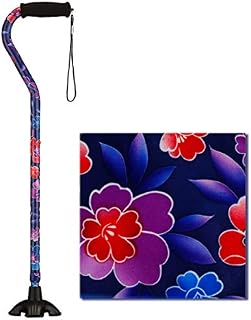 NOVA Medical Sugarcane, Walking Stick with Rubber Quad Tip Base and Carrying Strap