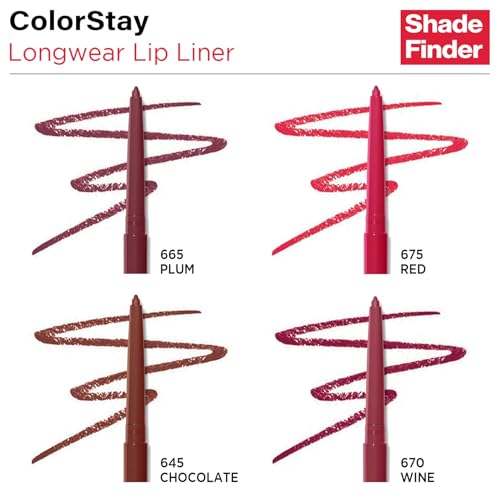 Revlon Lip Liner, Colorstay Face Makeup with Built-in-Sharpener, Longwear Rich Lip Colors, Smooth Application, 670 Wine - Image 6
