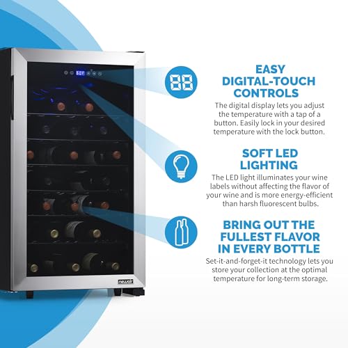 image for NewAir 20” Wine Refrigerator – 50 Bottle Wine Cooler, Single Zone 