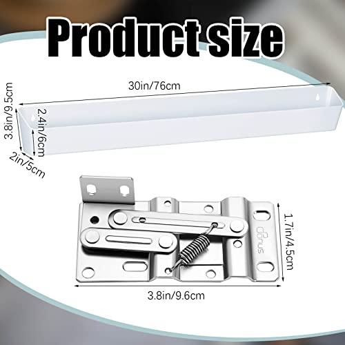 Image of Umigy 2 Pack 30 inch Kitchen Sink Tip Out Tray, False Drawer Front Flip Tray with Hinges & Clips, Sink Sponge Soap Organizer for Kitchen Bathroom, White
