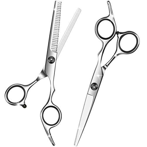 Hair Cutting Scissors Kit, Professional Hair Scissors, Thinning Shears, Barber Hair Cutting Tools for Men Women - Silver Hair Cutting Scissors Kit, Professional Hair Scissors, Thinning Shears, Barber Hair Cutting Tools for Men Women - Silver