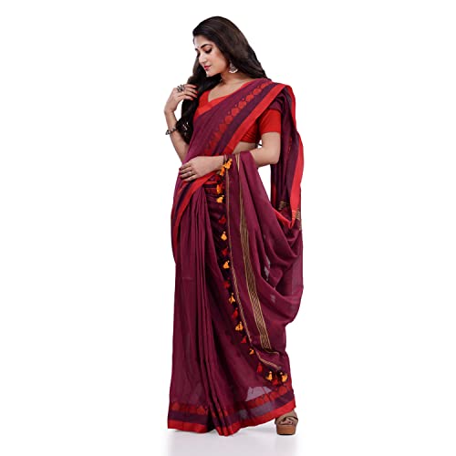 Image of dB DESH BIDESH Women`s cotton saree for woman handloom cotton georgette silk party, wear latest, loveria new, collection farewell soft mulmul linen cotton sarees for women with unstitched blouse