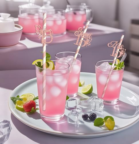 24 pitillos de papel decorativos para cumpleaños miniatura 7
