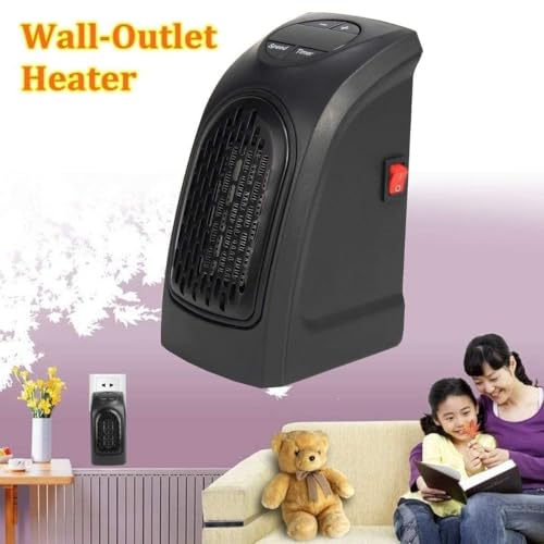 Image of Handy Wall Mounted Electric Convector Heater 400W | Silent Infrared Fan Room Heater | Energy Saving Portable Plug-in Heater for Bathroom, Bedroom, Office, Kitchen & Small Indoor Spaces (S2)
