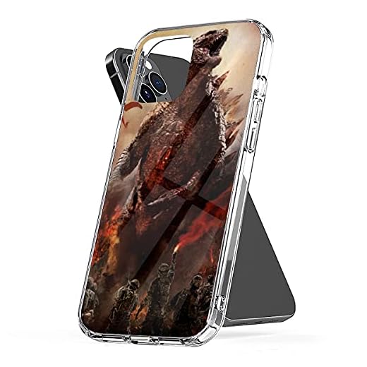 Generic Case Cover Godzilla TPU Vs Funny Human Clear Poster Pc Art Waterproof Compatible for iPhone 6 6s 7 8xXr Xs 11 12 Pro Max Plus Se 2020,Transparent