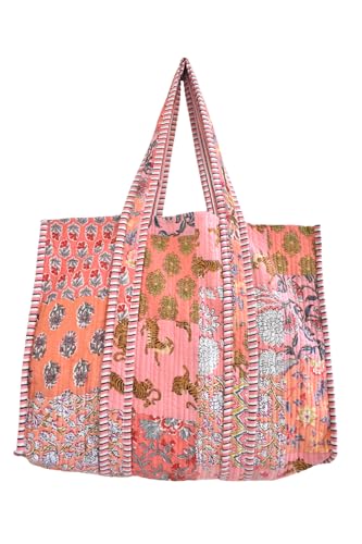Image of Women's 100% Cotton Lightweight Shoulder Tote Bag with Interior Poeckt Casual Handbag for Women