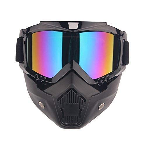 BULLKARTZONE Motorcycle Riding Glasses for Dirt Protect Bike ATV Goggles Mask Detachable Harley Style Padding Helmet Sunglasses Road Riding