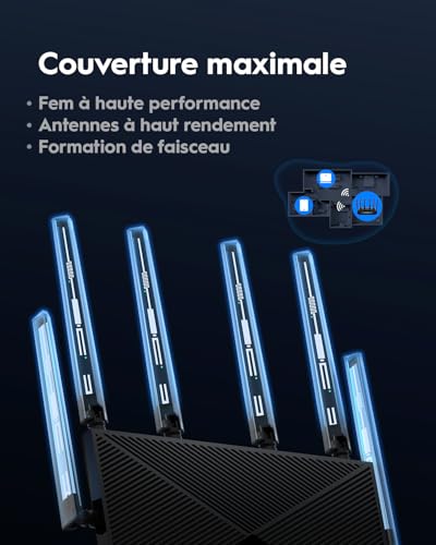 Image of Cudy Tri-Band WiFi 7 BE11000 Router, 6-Stream 10 Gbps, 4 x 2.5G Ports, Up to 11000Mbps, VPN Server and Client, Cudy APP and Mesh, 6 x High-gain Antennas, WR11000