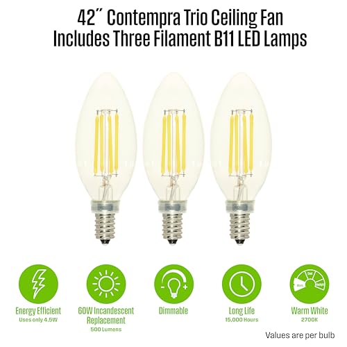 Image of Westinghouse Contempra Trio Ceiling Fan with Light, 42-Inch, Brushed Nickel