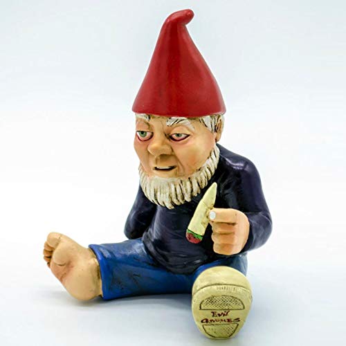 Owill Garden Gnome - Barefoot Gnome Statue - Hand Painted Funny Gnomes Statue Figurine for Indoor Outdoor Lawn Ornaments Patio Home Décor Christmas Decorations (Barefoot Gnome)