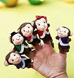 5 Little Monkeys Finger Puppets for Kids, 7 Pack Plush Finger Puppets Toy, Storytelling Theater Role Play, Bedtime Story for Toddlers