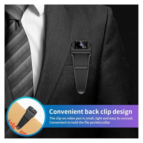 Image of 1080P Mini Body Mounted Camera HD Car DVR Video Recording IR Night Vision Back Clip Magnetic Camcorders Hiking Equipment for Vlogging with External Microphone, Remote Cont