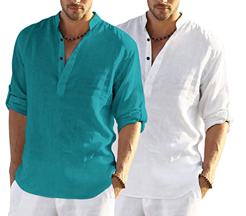 Image of Combo of Men's Regular Fit Cotton Blend Casual Kurta (Pack of 3)