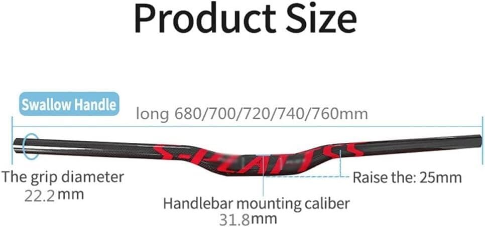 Materiale ： il manubrio della mountain bike realizzato in materiale in fibra di carbonio 3K ， elevata resistenza alla trazione, non facile da deformare, peso ultraleggero.