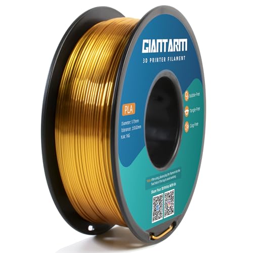 Image of GIANTARM Silk Filament Pla 3D Printer, Silk Gold Pla Filament, 1Kg(2.2lbs) Spool, 1.75mm Dimension Accuracy + /- 0.03mm, 3D Printing Filament