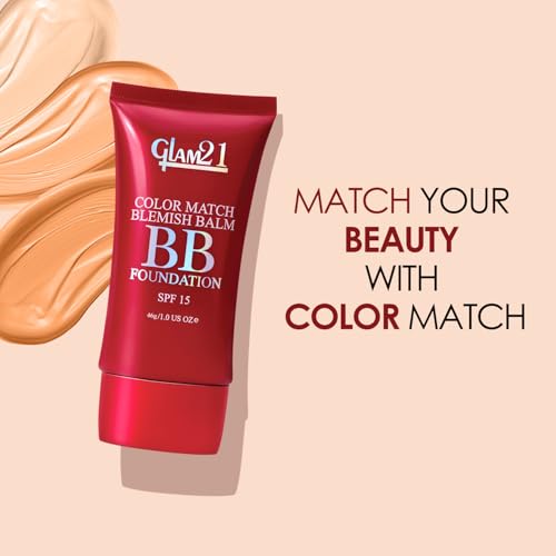 Image of Glam 21 Color Match BB Foundation SPF15 I Dual Purpose of Foundation & Sunscreen Blemish-free Glow |Non-cakey Daily Use | Non-greasy & Lightweight | Long-lasting Radiant Makeover| 46gm - 02 Honey Drop