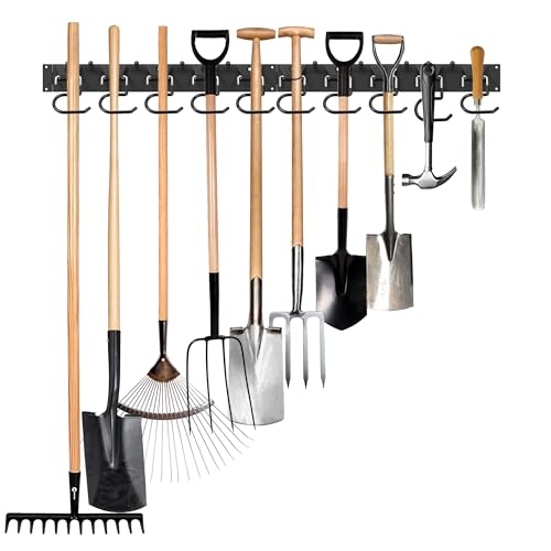 GARLWOLEX 34 Inch Garden Tool Organizer Wall Mount with Non