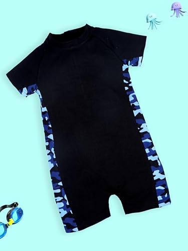Image of KiddoPanti Boys & Girls Half Sleeve Mid Thigh Length Swim Suit