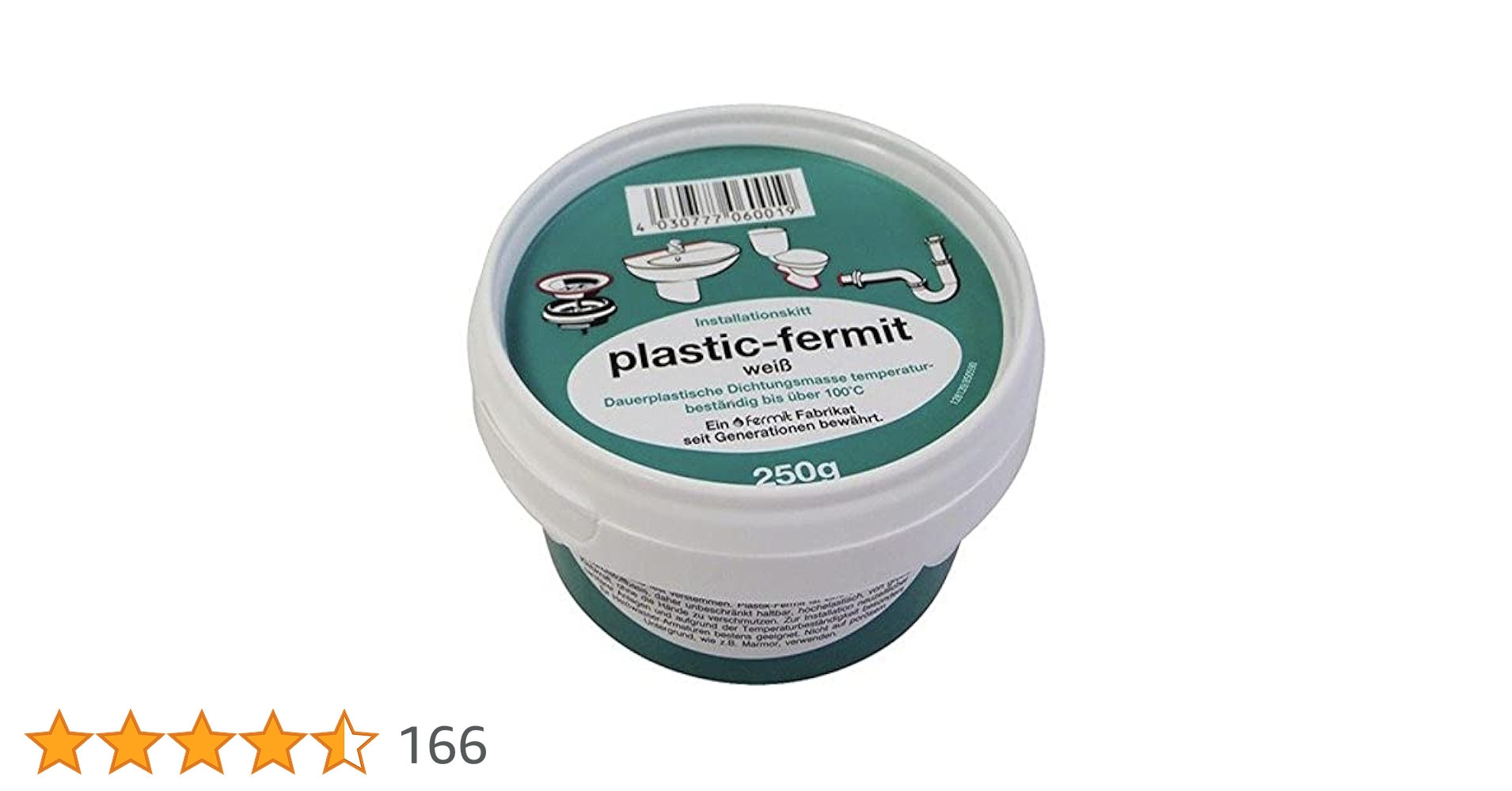 Plastic Fermit 5343 Aqua Installation Kit White 250g Tin