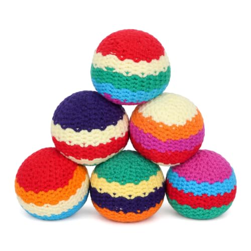 Pelotas de malabares hechas a mano Bud K con 6 bolsas de punto de pie para niños
