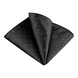 Allegra K Men's Pocket Squares Classic Satin Polka Dots Solid Color Handkerchiefs for Wedding Business One Size Black