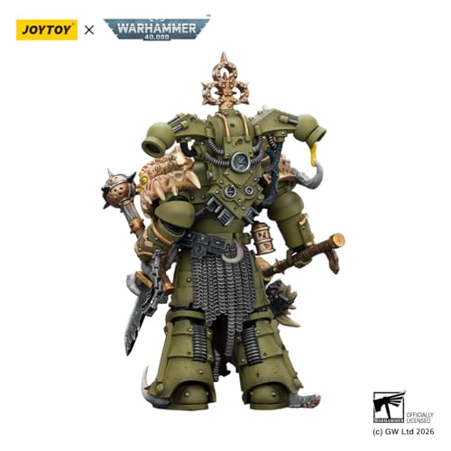 Image of JOYTOY Warhammer 40k Death Guard Plague Marine 1 /18 Action Figure | Bubotic Axe & Plague Knife, Collectible, Ages 15+, 4.8-inch