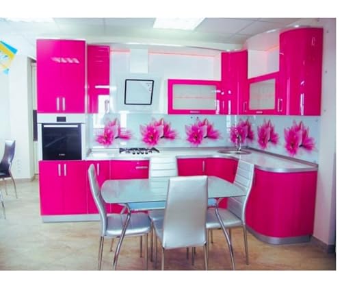 Image of CREON Pink Gloss Peel and Stick Self-Adhesive Removable Thicken Waterproof for Kitchen Countertop Cabinet Wardrobe(24X50 NCH, Dark Pink Glossy)