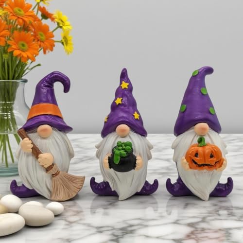 Gnomos de Halloween artísticos de 3 piezas para alegrar tu hogar 4