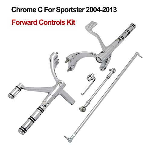 Motorcycle Forward Controls Complete Kit Pegs Levers Linkages For Harley 2004-2013 Sportster Xl 883 1200 Forty Eight Xl883/C/N/L/R, Xl1200C/R/L/N/X #TOP3