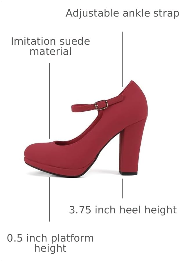 Image of Soda inchAyden inch ~ Women Mary Jane Ankle Strap Cushion High Heel Pump Shoe