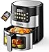 Heißluftfritteuse, 6-Liter Airfryer mit Glas-Touchscreen, 10-in-1-Edelstahl-Luftfritteuse mit automatischer Abschaltzeit und Temperaturregelung zum Braten, Backen, Grillen und Warmhalten (ZL3)