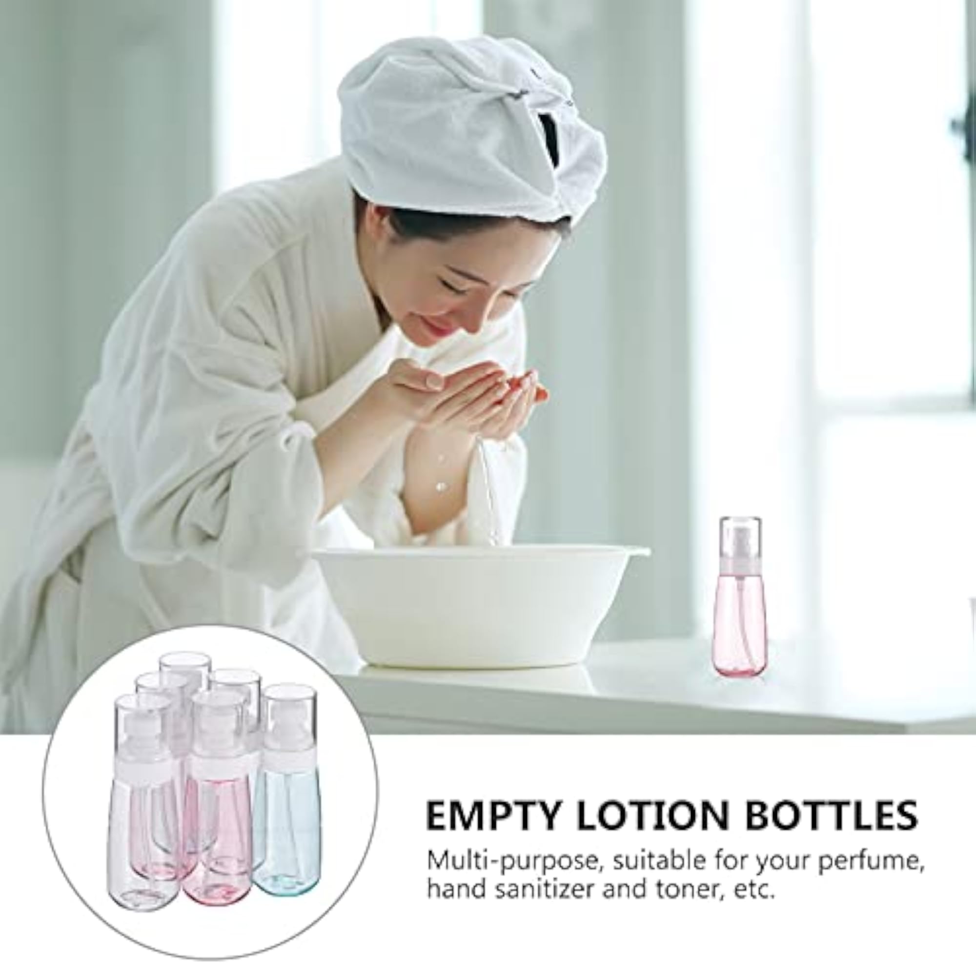 6pcs Spray Bottles 100ml Clear Empty Fine Mist Mini