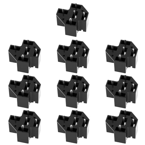 SG Store Lot de 10 Connecteurs de Relais PCB 40 A 5 Broches Adaptés Aux Circuits de Commande de Relais Enfichables