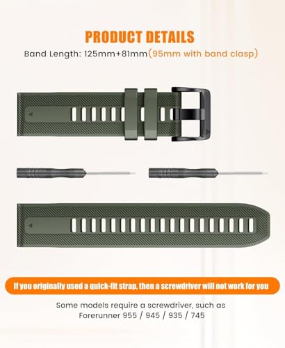Bracelet Fenix 8 silicone de rechange 22mm pour montre connectée Garmin Forerunner 935