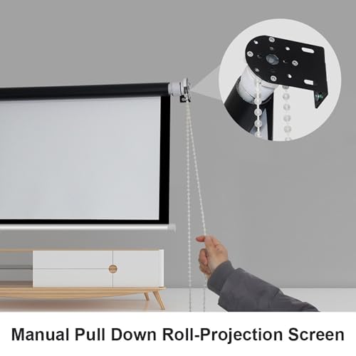 Pantalla manual proyector 72 pulg 16:9 HD portable miniatura 4