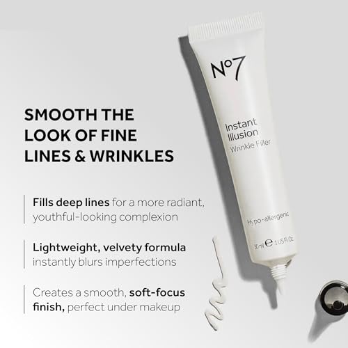 No7 Instant Illusion Wrinkle Filler - Anti Aging Serum for Face to Smooth + Blur Fine Lines and Wrinkles - Gives Complexion a Youthful and Radiant Glow (1 Fl Oz) - Image 3